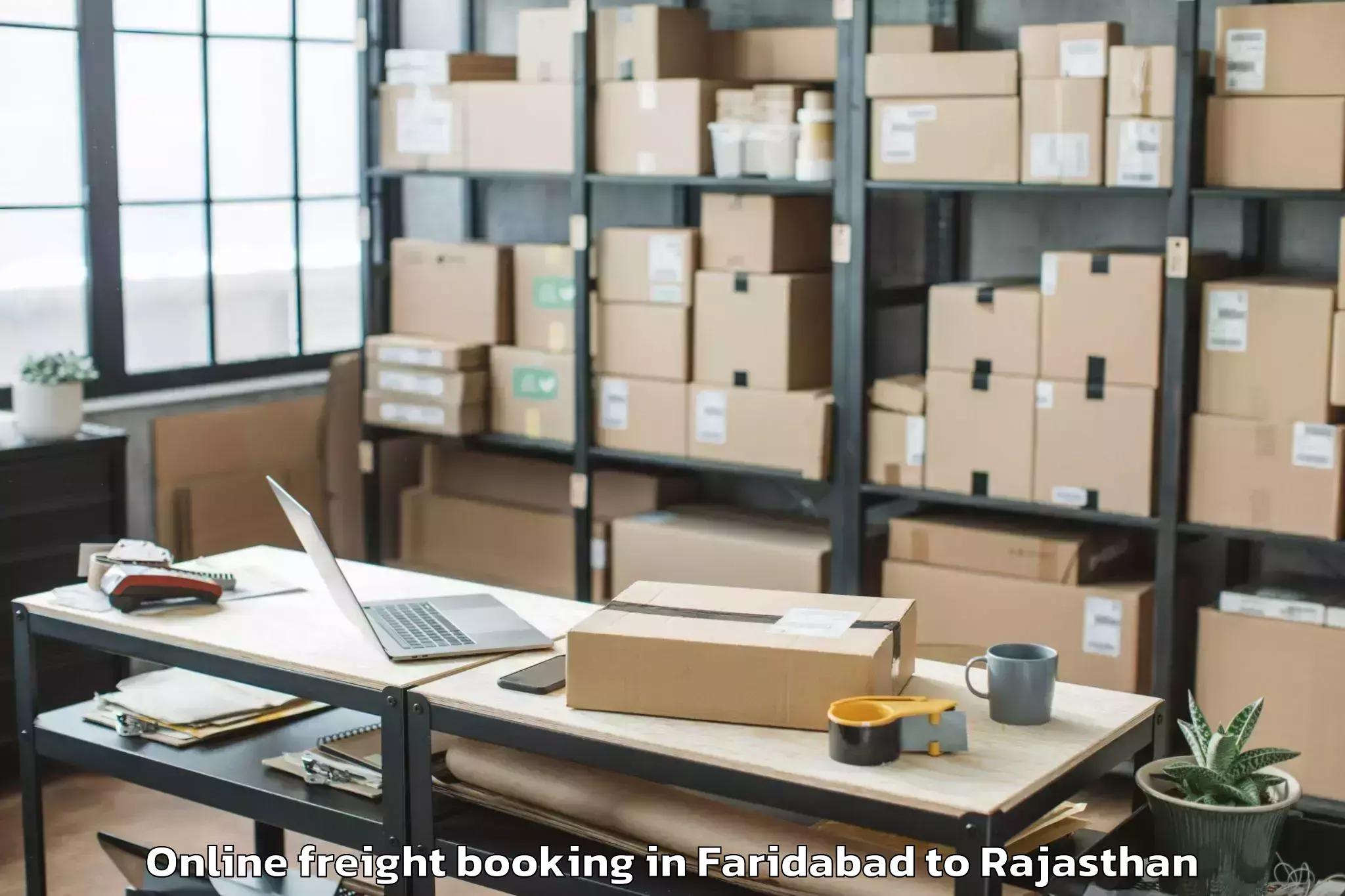 Reliable Faridabad to Baran Online Freight Booking